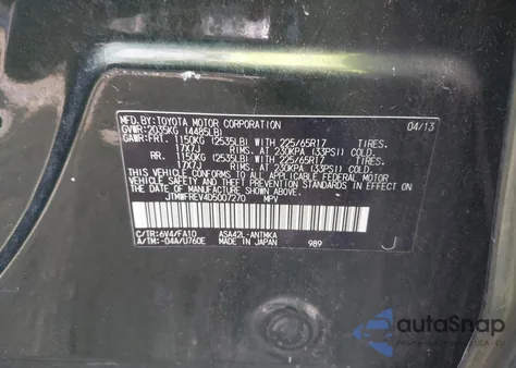 2013 Toyota Rav4 Xle z USA, uszkodzony, nr VIN JTMWFREV4D5007270